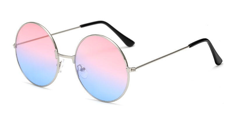 Vintage Round Sunglasses Circle Frame AC Lenses Trendy Metal Eyewear Sun Shielding Glasses Fashion Accessories