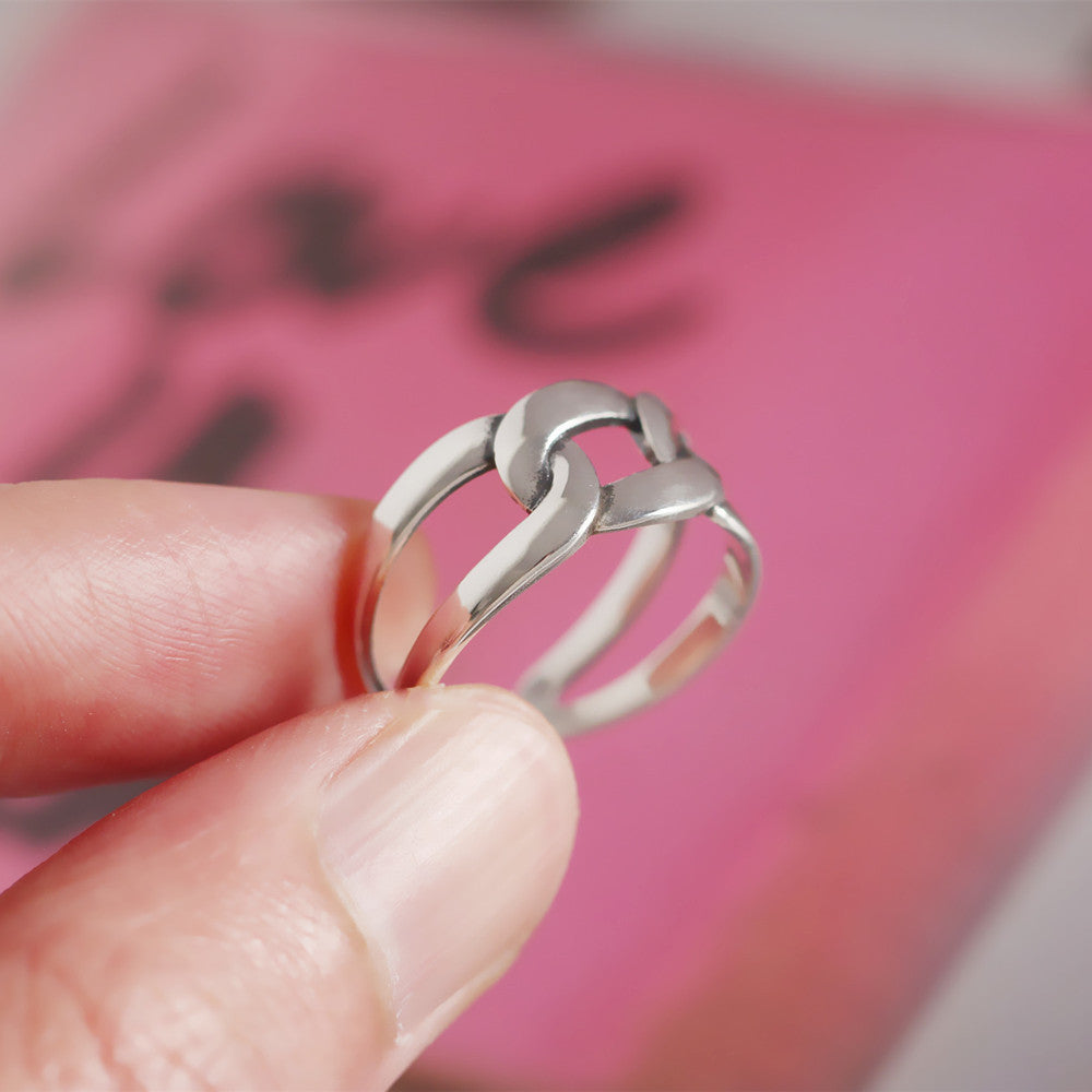 Minimalist Geometric Sterling Silver Ring 10mm Wide Surface Lightweight Korean Trend Jewelry Everyday Wear Now