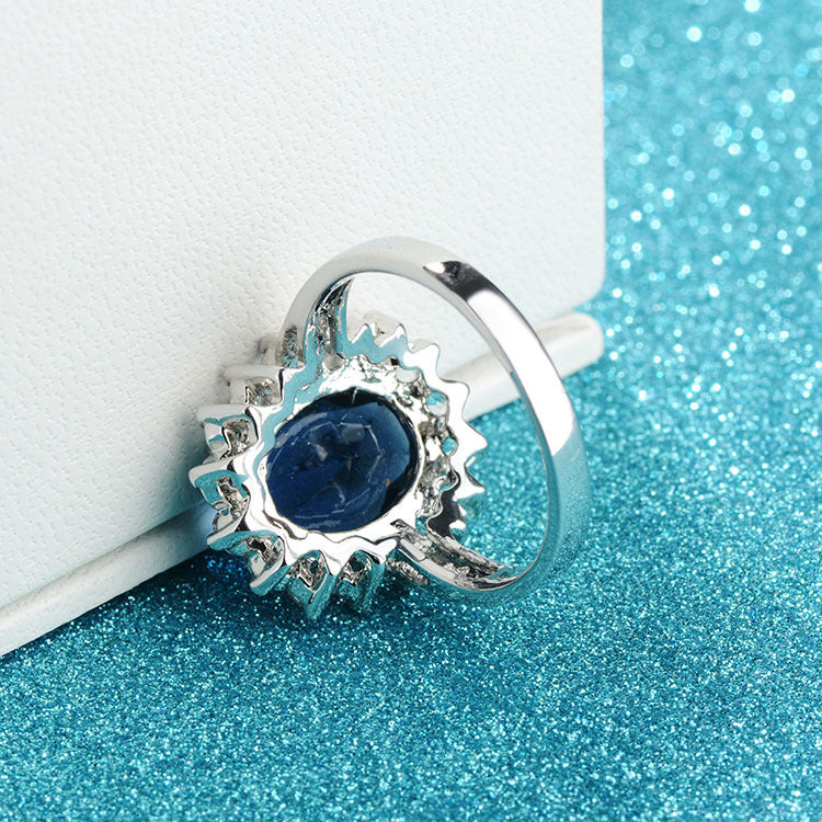 Geometric Egg Ring White Copper Gold Plated Fashion Jewelry