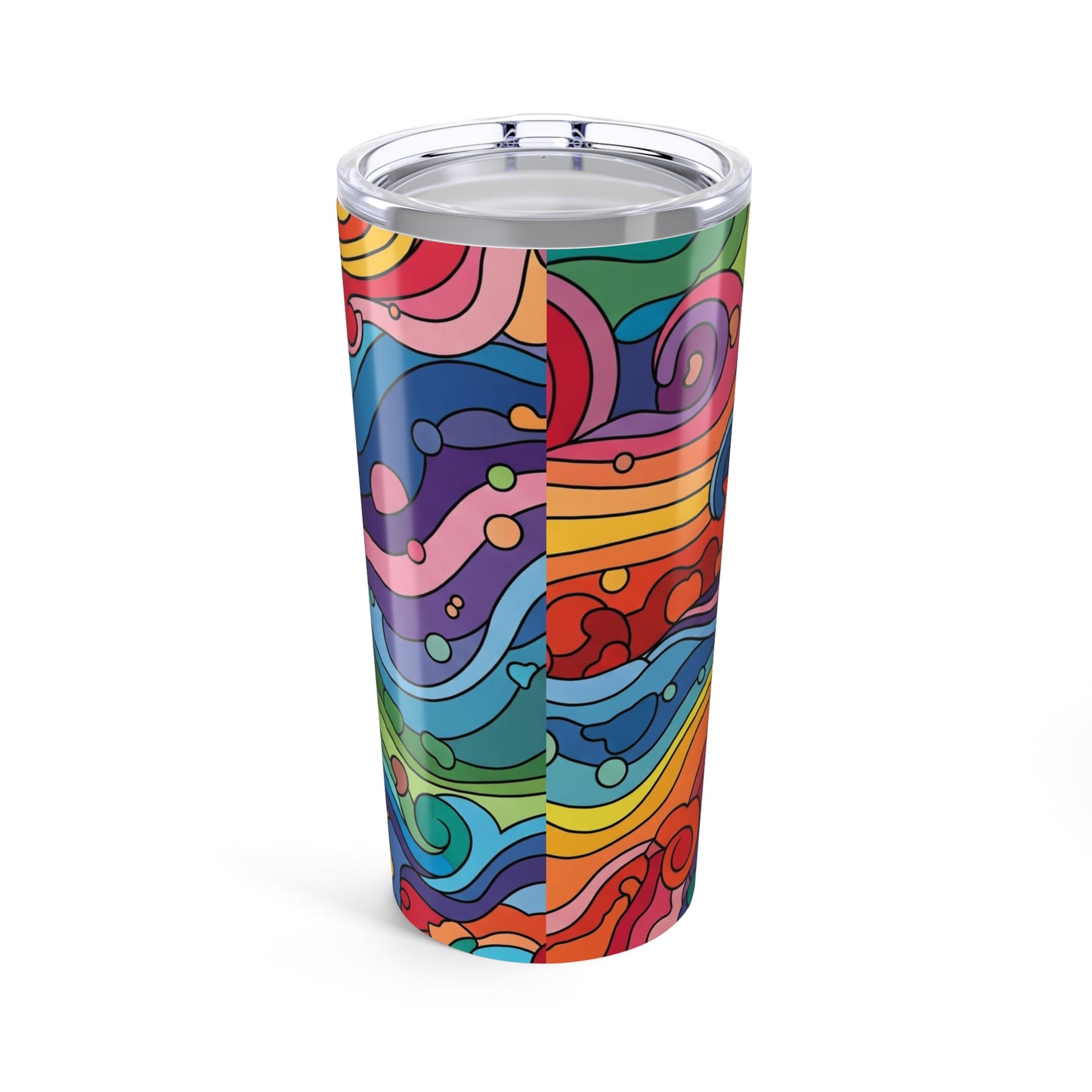 20Oz Stainless Steel Tumbler With Double Wall Vacuum Insulation Spill Resistant Durable Printed Design For