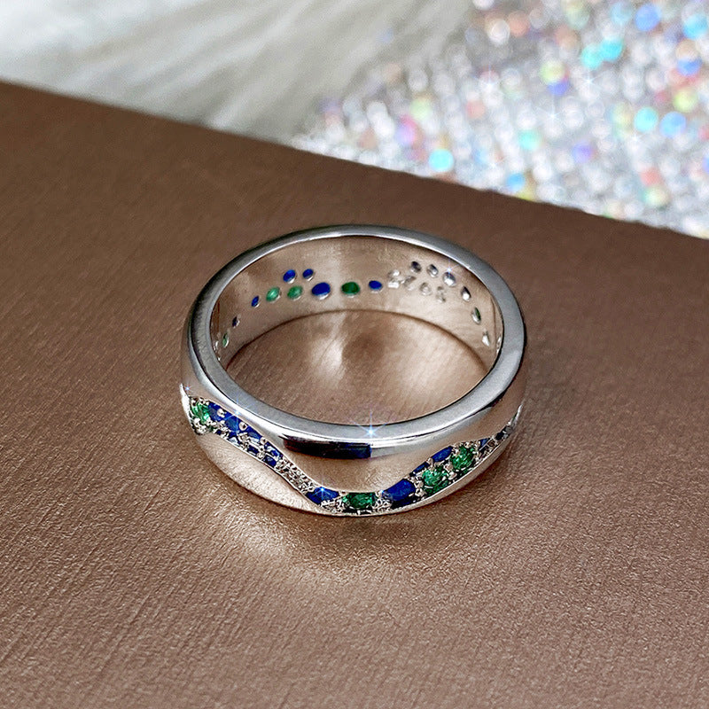 Zircon Copper Ring White Gold Plated Lovers Jewelry Elegant Promise Ring For Women High Quality Accessory Chic
