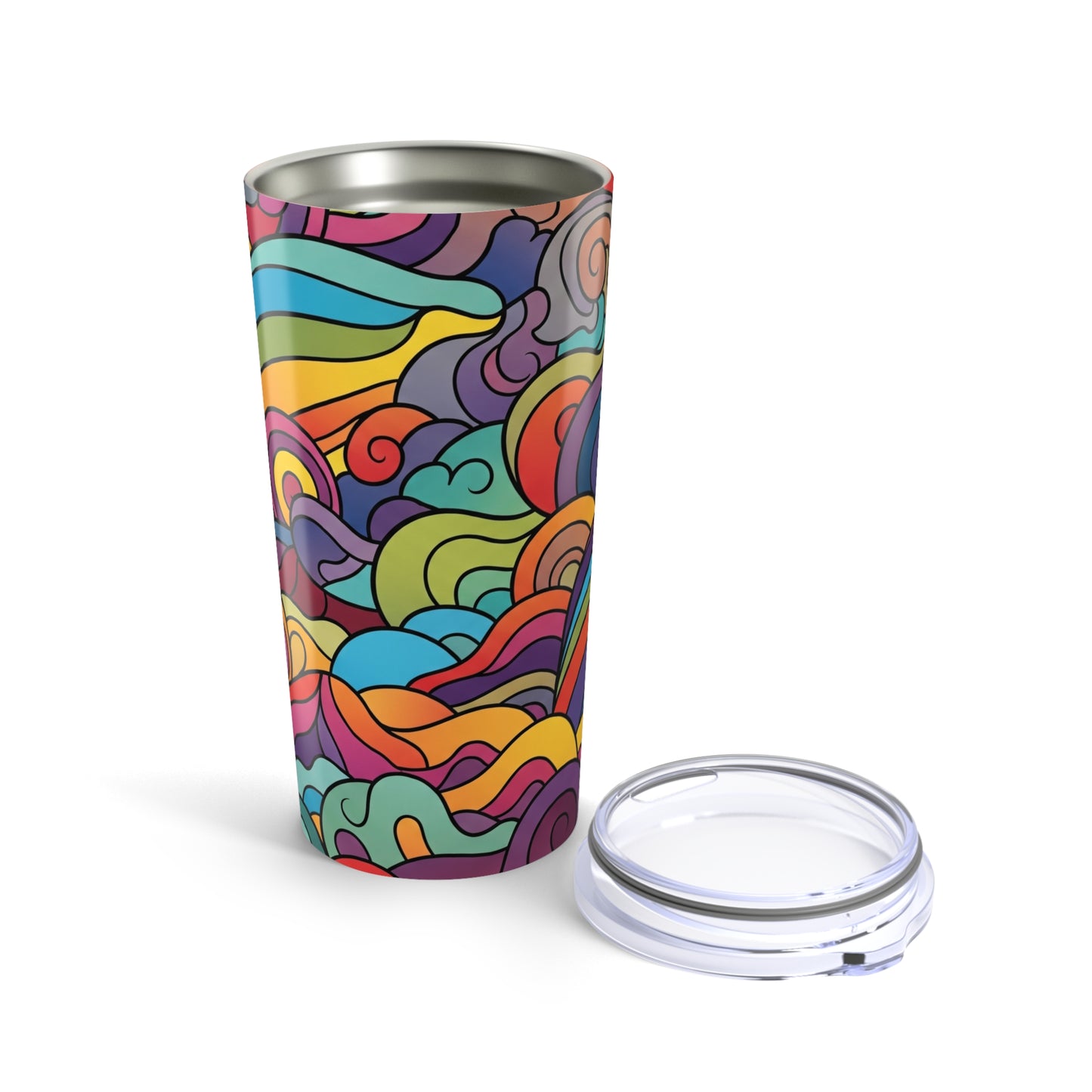 20oz Printed Stainless Steel Tumbler With Double Wall Vacuum Insulation Spill Resistant Travel Mug BPA Free With