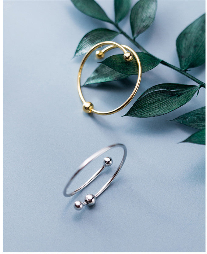 Womens S925 Sterling Silver Bead Stacking Ring Dainty Delicate Design Durable Fine Jewelry Everyday Wear Ready