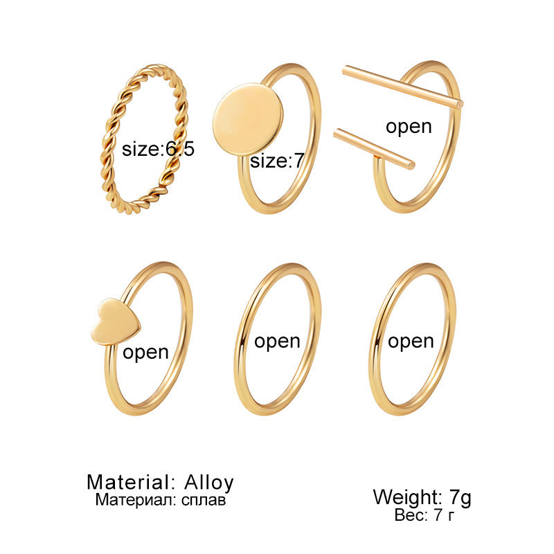 Womens Geometric Joint Knuckle Ring Sets Bohemian Retro Metal Patterned Electroplated Jewelry Rings Collection