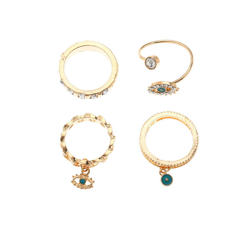 Demon Eye Ring Unisex Alloy Electroplated Jewelry European Style Statement Ring For Fashion Lovers Modern Style