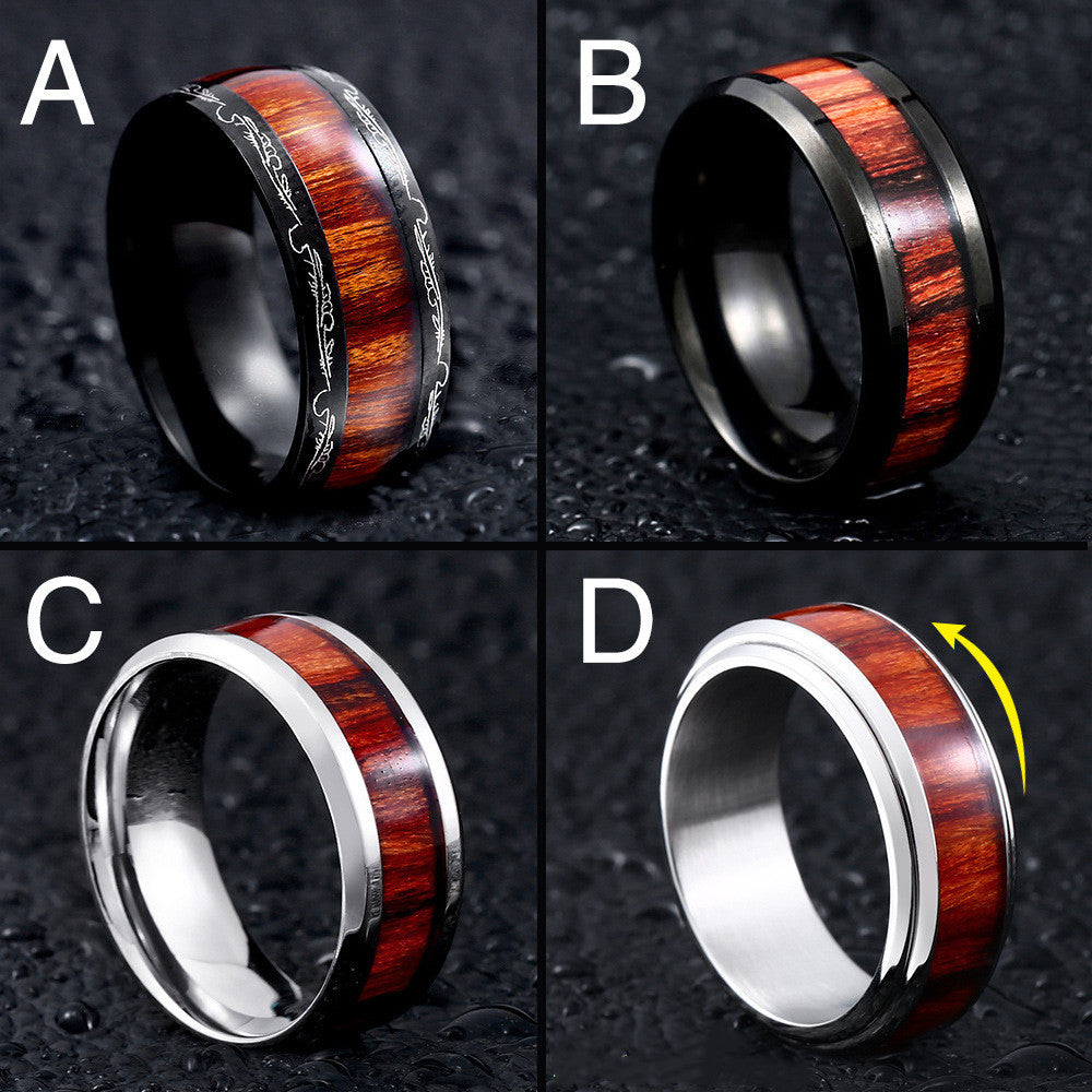 Titanium Steel Ring 8mm Wide Geometric Electroplated Retro Style Durable Statement Band For Daily Wear All Day