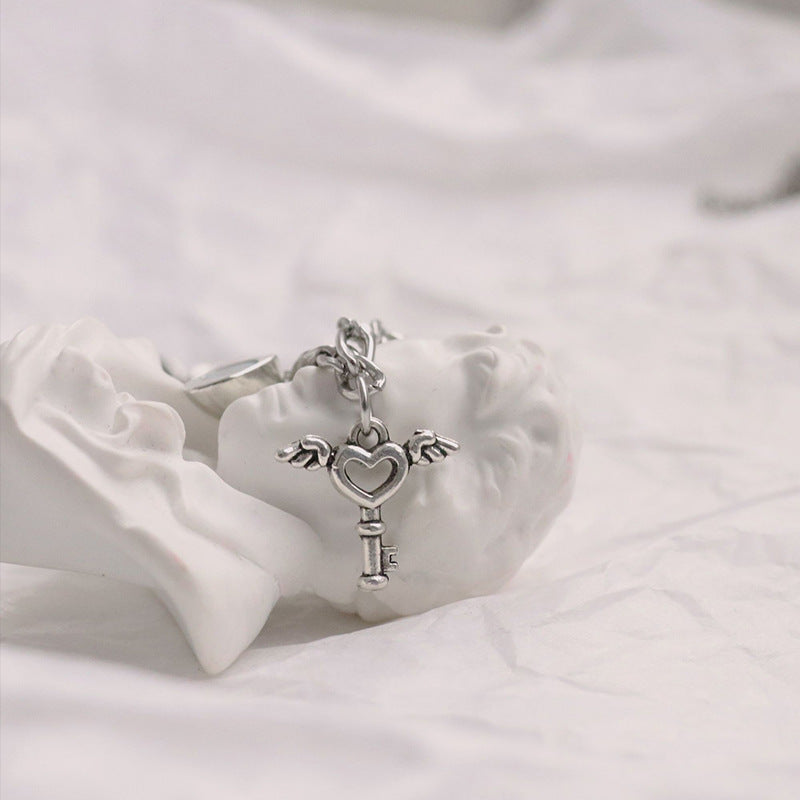 Couple Bracelets Matching Set Heart Shape Plant And Flower Motif Adjustable Iron Chain Unisex Bracelets For Couples