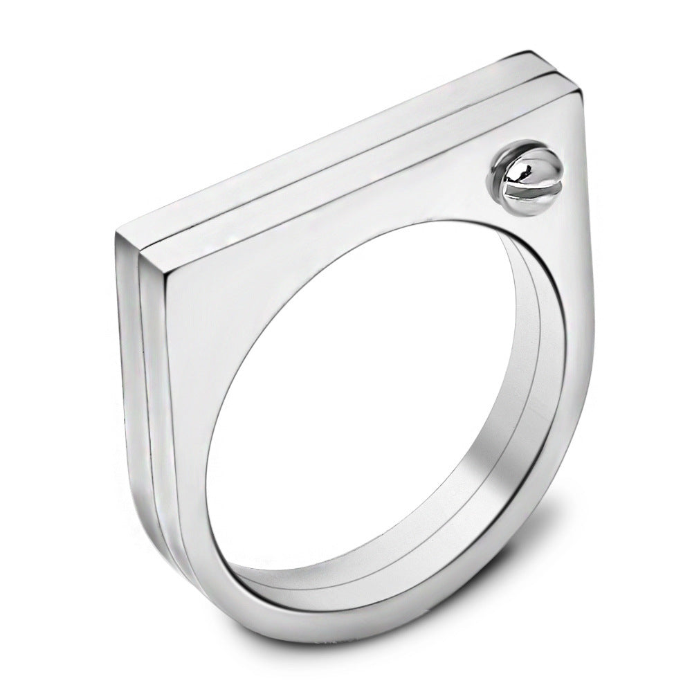 Stainless Steel Geometric Ring For Women Size 6 7 8 9