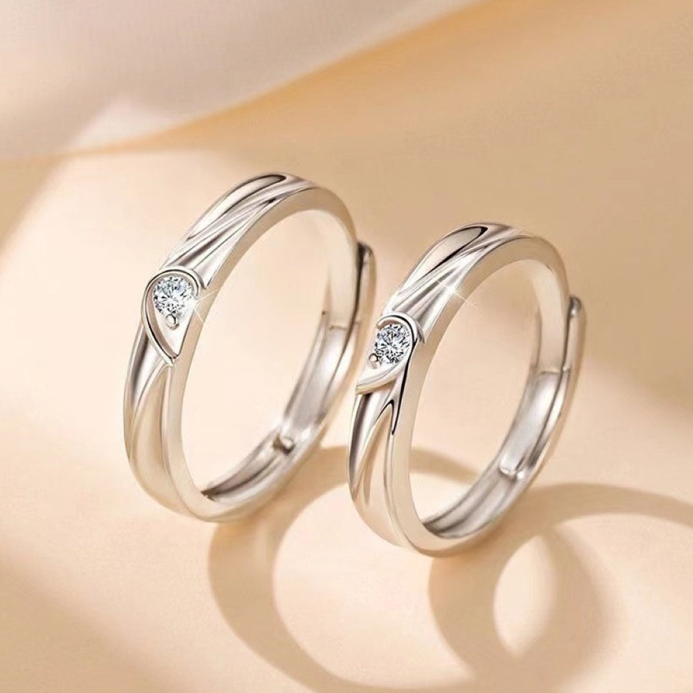 Couples Heart Shaped Forever Knot Copper Ring Set Concentric Rings Symbolizing Love Anniversary Promise Always Elegant