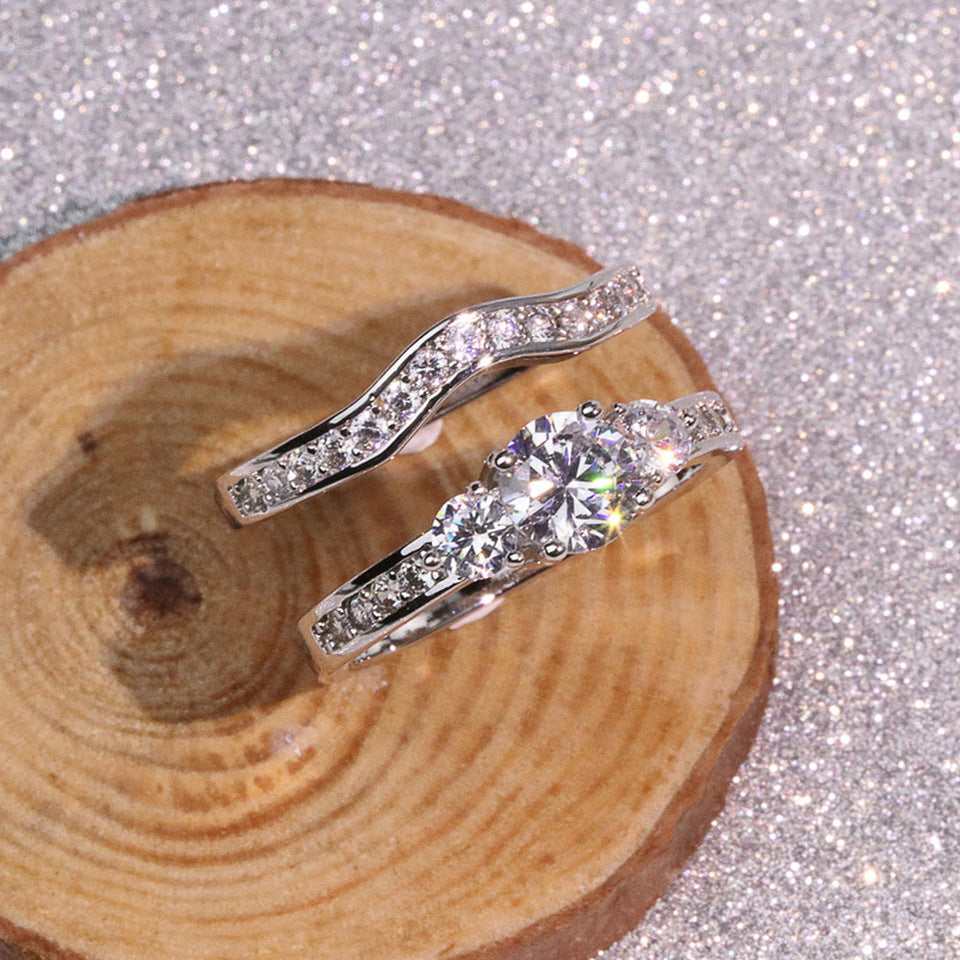 Womens Gold Plated Alloy Floral Ring With Artificial Gemstones Inlay For Wedding Anniversary Gift Sizes 5 6 7 8 9 10