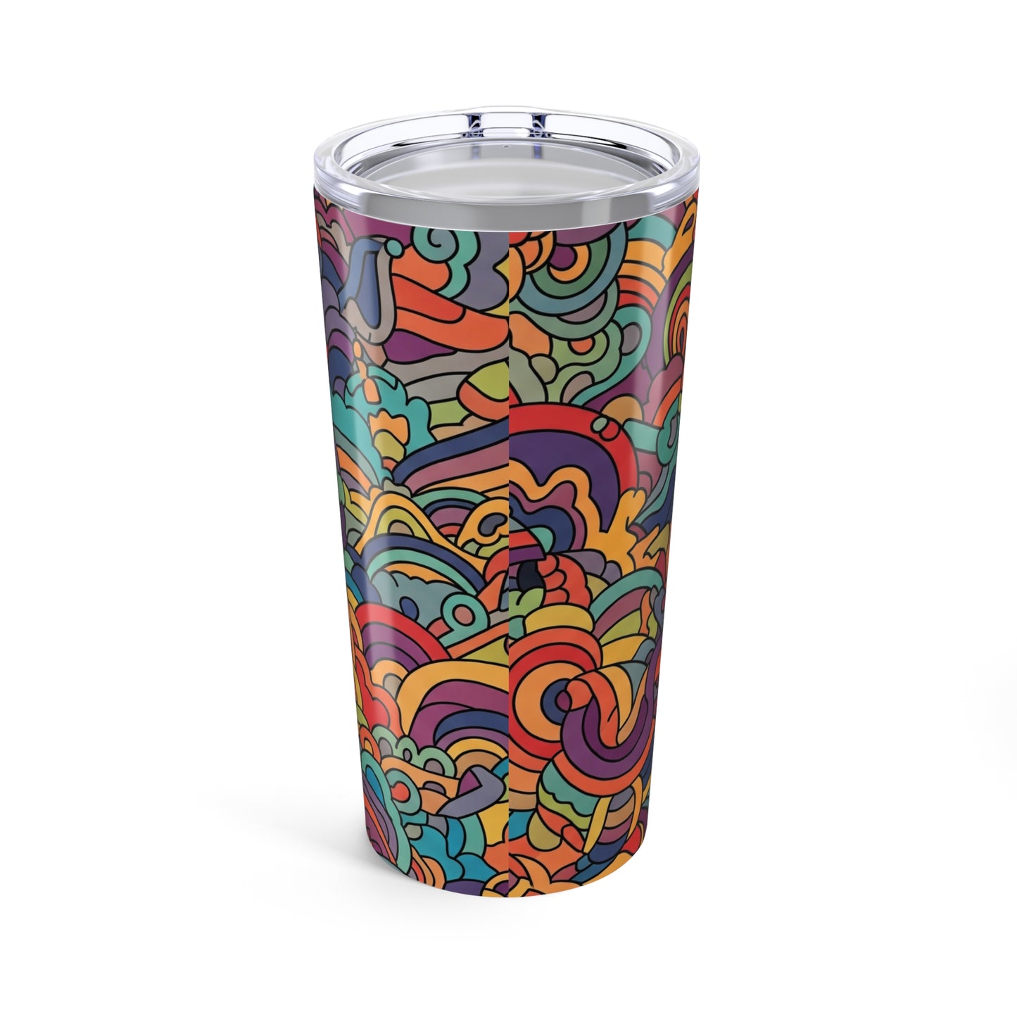 20oz Stainless Steel Tumbler With Double Wall Vacuum Insulation Spill Resistant BPA Free Printed Design Travel Mug