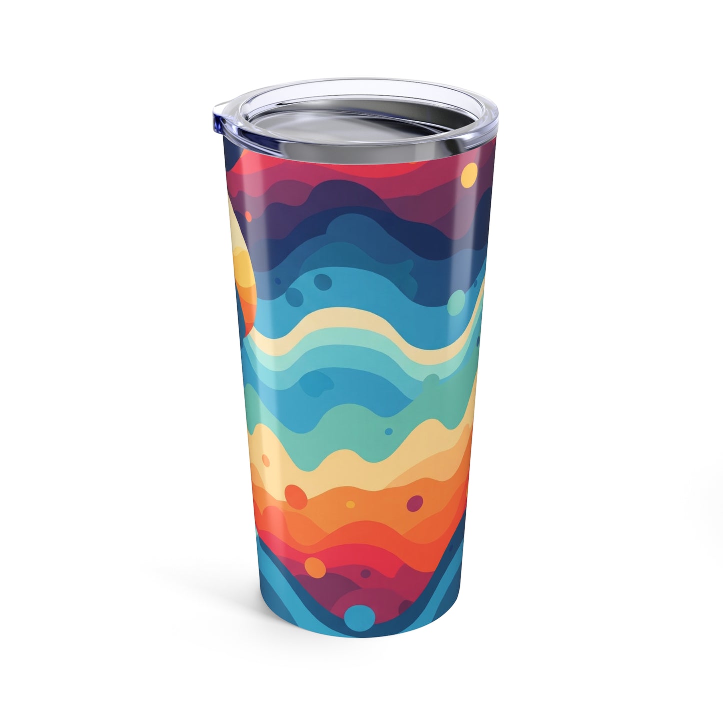 20 Ounce Stainless Steel Tumbler With Printed Design Double Wall Vacuum Insulation Spill Resistant Thermal