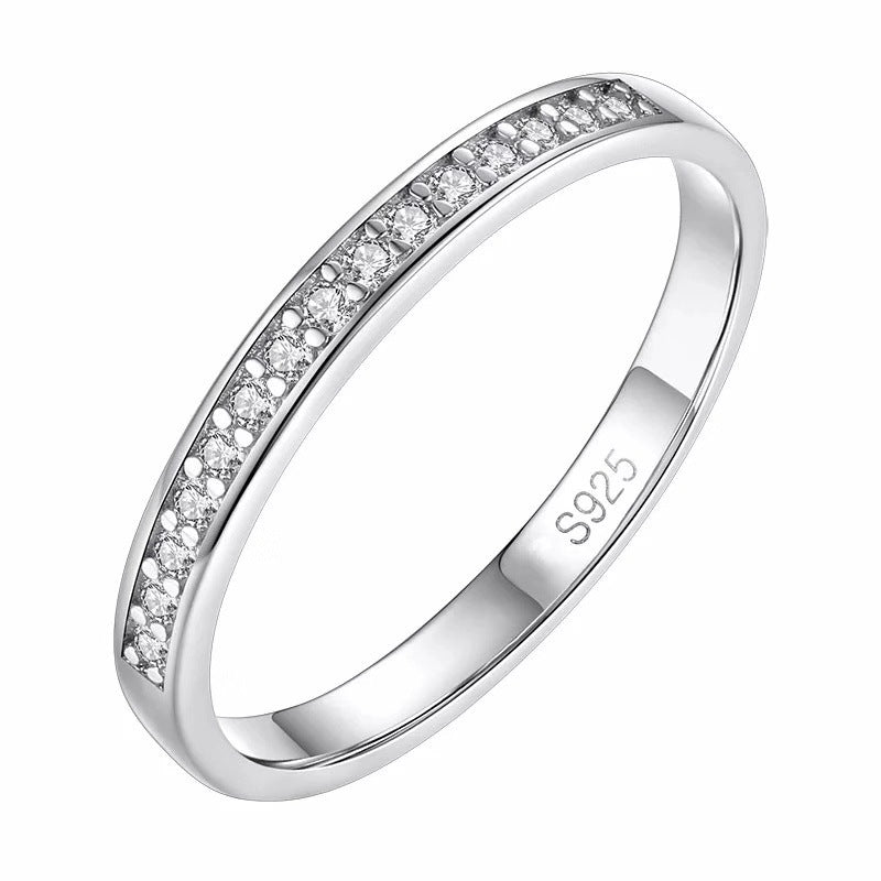 Sterling Silver Couple Rings With Diamonds Adjustable Opening Engagement Wedding Bands For Him And Her All Day