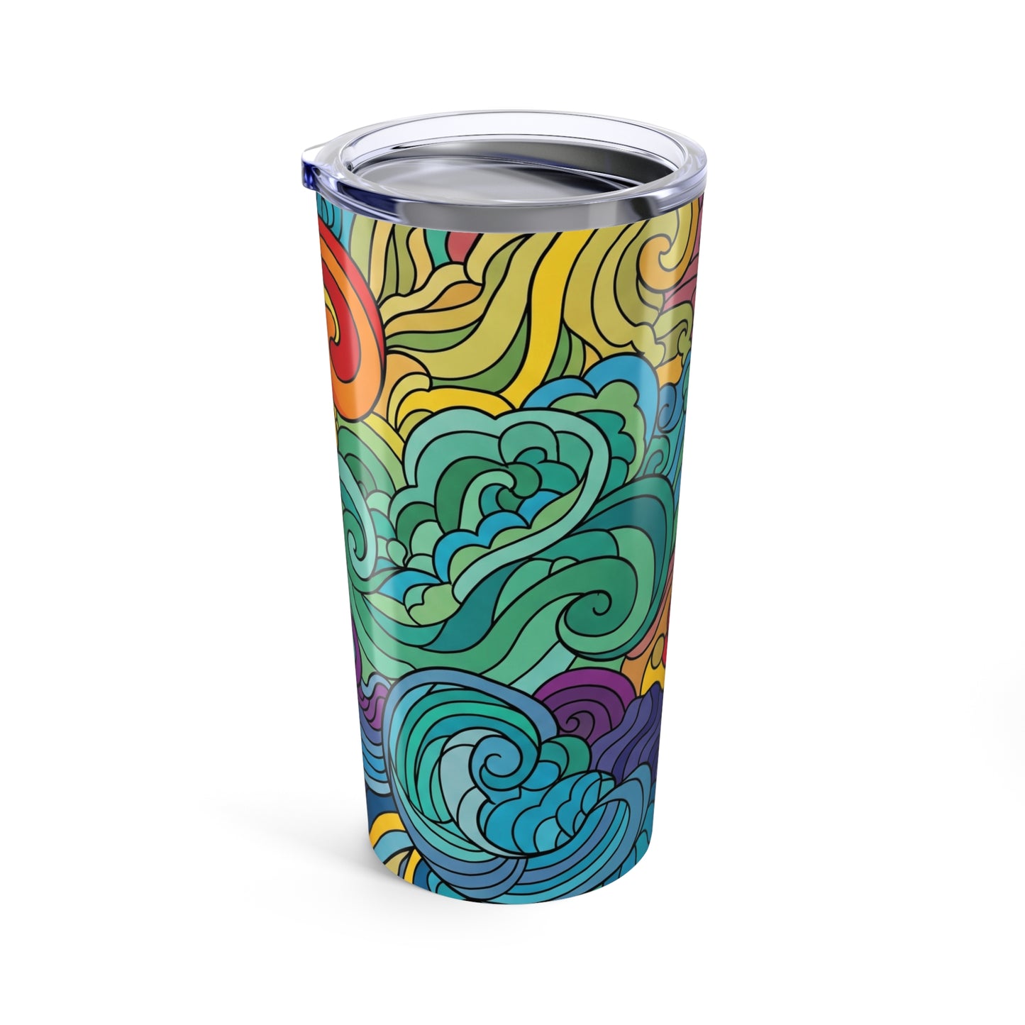 20oz Stainless Steel Printed Tumbler With Double Wall Vacuum Insulation Leakproof Travel Mug For Hot Or Cold