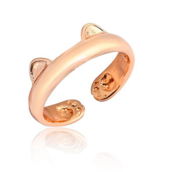 Elegant Open Cat Head Ring Made From Korean Alloy Adjustable Fashion Jewelry For Women With Comfortable Fit Now