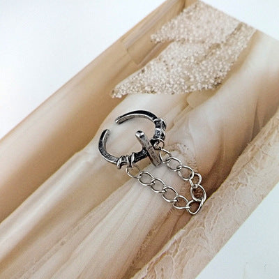 Couples Vintage Geometric Metal Rings Set Electroplated Matching Belt Style Travel Souvenir Gift For Travel Lovers