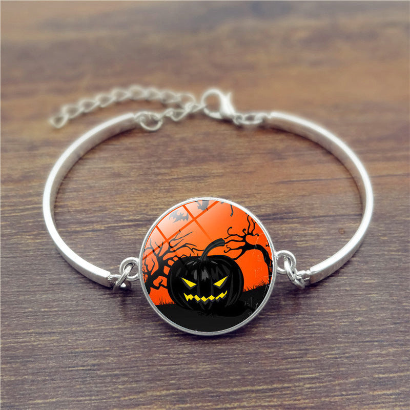Womens Halloween U Shape Alloy Bracelet Inlaid Gems