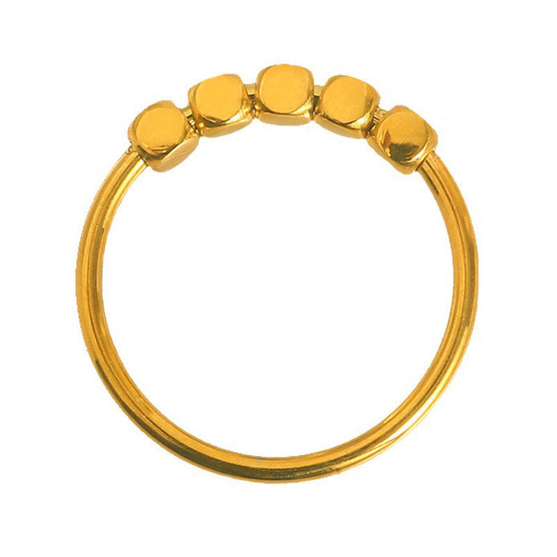Titanium Steel Ring 24K Gold Plated Elegant Gift For Her