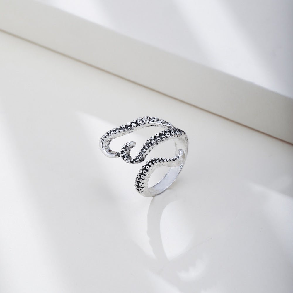 Unisex Octopus Ring Adjustable Tentacle Design Geometric Animal Ring Alloy Electroplated Fashion Jewelry Rings
