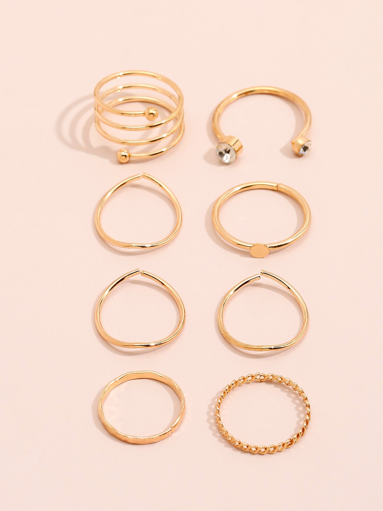 Womens Geometric Ring Set Trendy Joint Rings European American Fashion Zinc Jewelry Gift For Daily Wear Deals