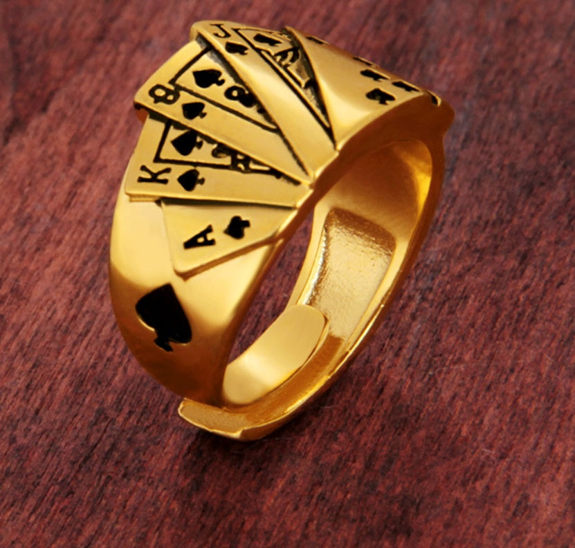 Unisex 24K Gold Plated Ring Diamond Shape Adjustable Opening Ethnic Inspired Brass Jewelry Men Women Shine Lux