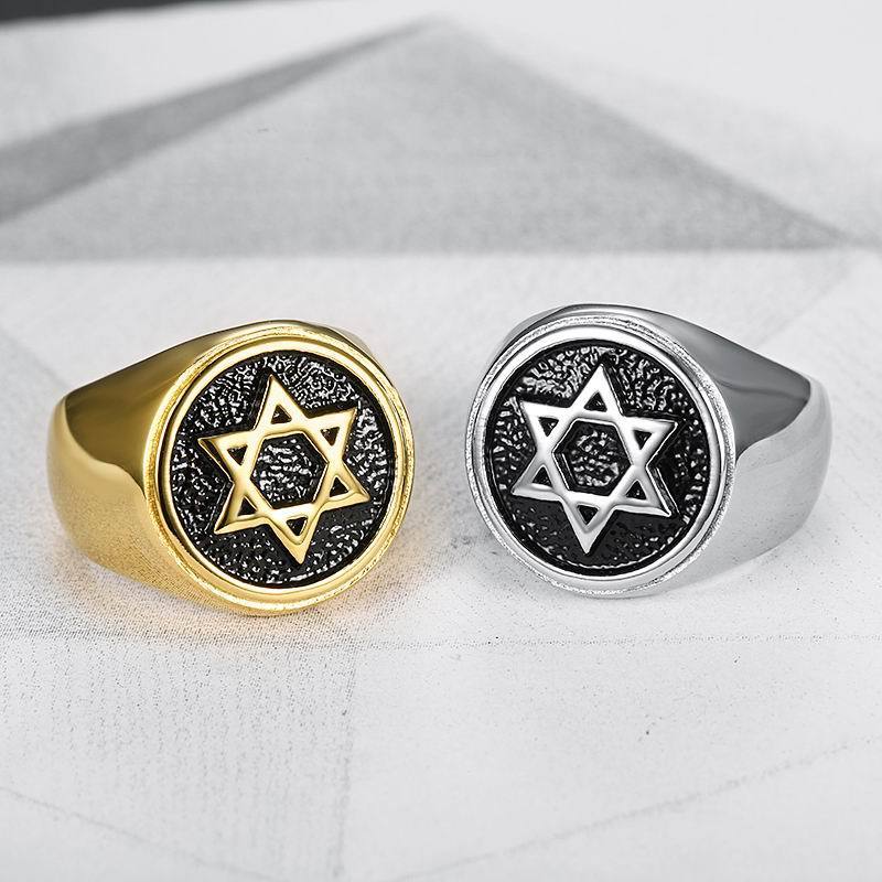 Retro Stainless Steel Mens Ring With Star Shape Design 20mm Durable Everyday Accessory Built For Modern Men Today