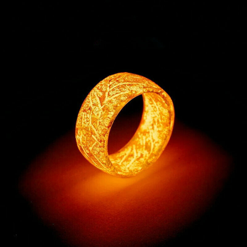 Unisex Luminous Crackle Ring Acrylic Geometric Design Glow In The Dark Jewelry For Men Women Teens Festival Gift