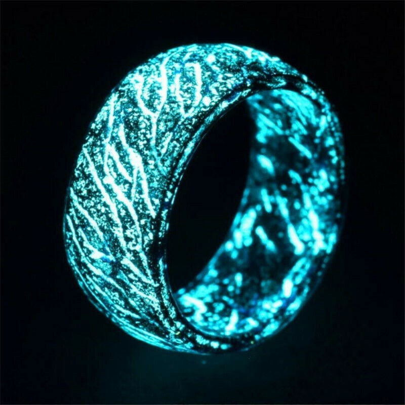 Unisex Luminous Crackle Ring Acrylic Geometric Design Glow In The Dark Jewelry For Men Women Teens Festival Gift
