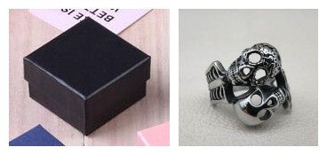 Skull Ring Mens Gothic Jewelry Stainless Steel Band Skull Face Design Dark Finish Bold Statement Jewelry Style