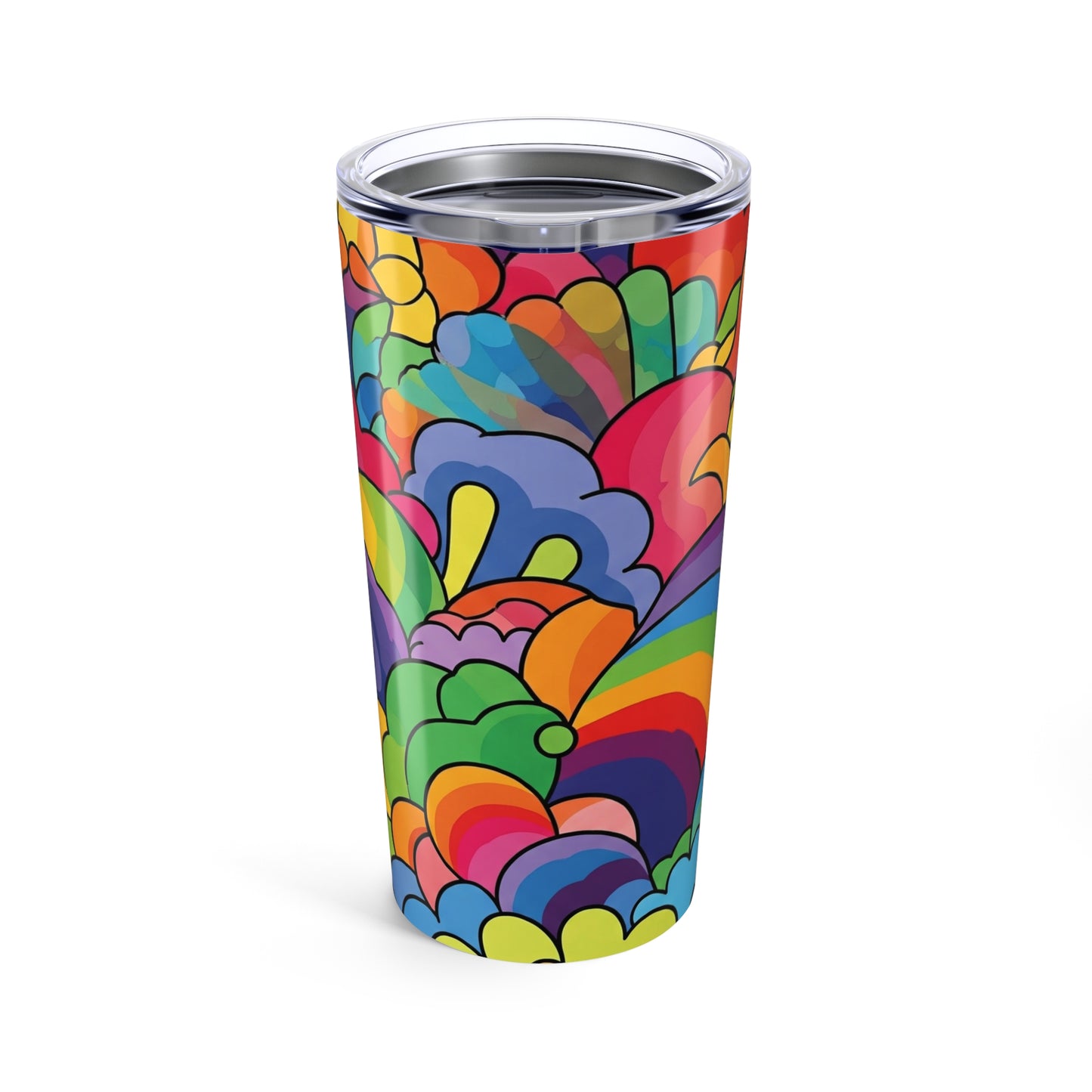 20oz Stainless Steel Travel Mug With Printed Artwork Design Double Wall Vacuum Insulation Spill Resistant Safe