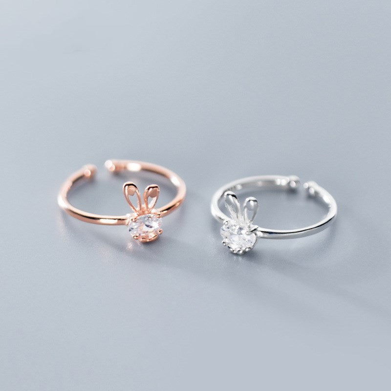 Adjustable 925 Silver Ring With Diamond Heart Design Korean Fashion Jewelry Silver Rose Gold Tone For Women UK