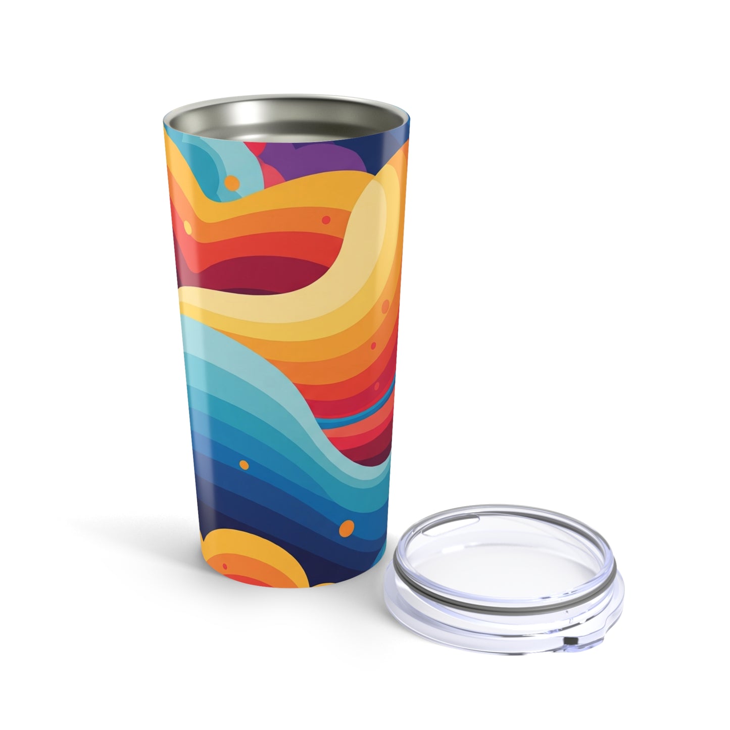 20oz Stainless Steel Tumbler With Double Wall Vacuum Insulation Printed Design Leak Proof For Hot Or Cold Beverages