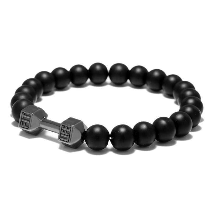 Dumbbell Beads Bracelet Fitness Jewelry Weightlifting Bracelet Sporty Accessory Gift Fitness Enthusiasts Metal