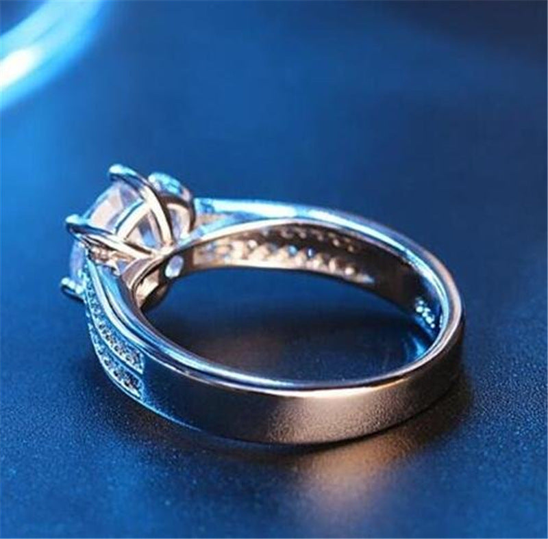 Copper Ring With Gold Plated Inlay Artificial Diamond Gemstone Geometric Design For Women Jewelry Classic Style Everyday