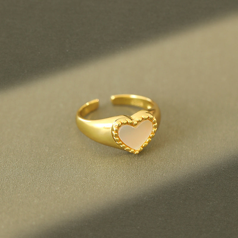 Shell Heart Ring For Women 925 Silver Plated Gold Or Silver Tone Jewelry With Comfortable Fit And Elegant Shell Design