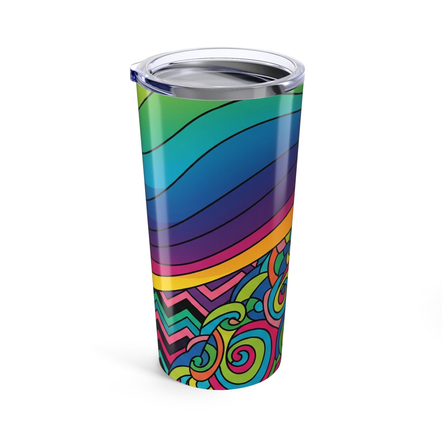 20oz Stainless Steel Tumbler With Double Wall Vacuum Insulation Spill Resistant Printed Pattern For Hot Cold