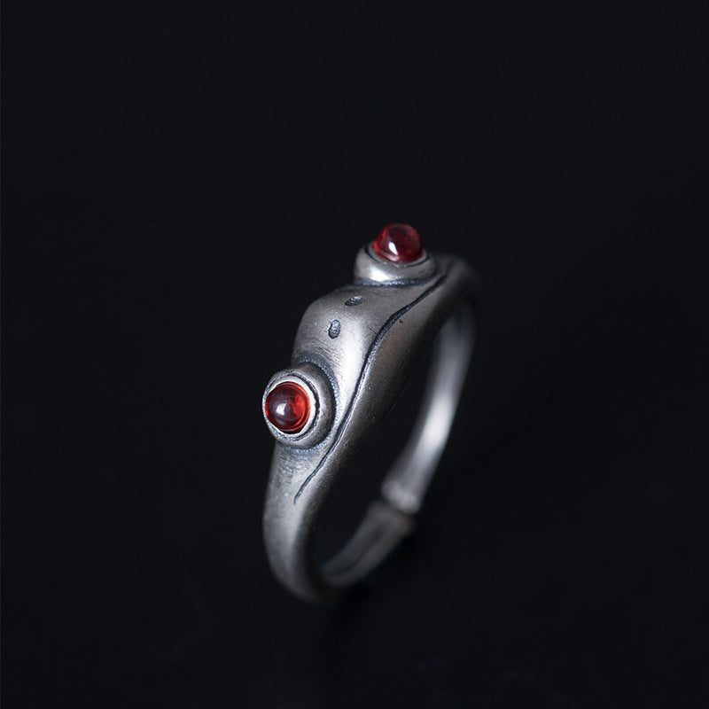 Womens 925 Sterling Silver Frog Ring Vintage Antiqued Finish Jewelry Gift for Her Women and Girls Gift For All