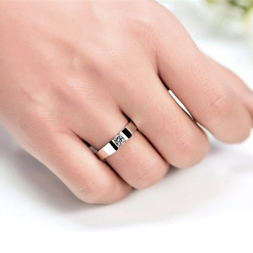 Couple Rings Matching Set Gold Plated Rings With Shine Cubic Zirconia Inlay Gems Promise Rings For Him And Her