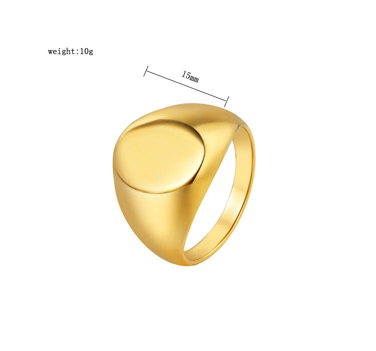 Unisex Titanium Steel Ring Glossy Oval Fashion Durable Everyday Wear Accessory Classic Jewels For Any Occasion
