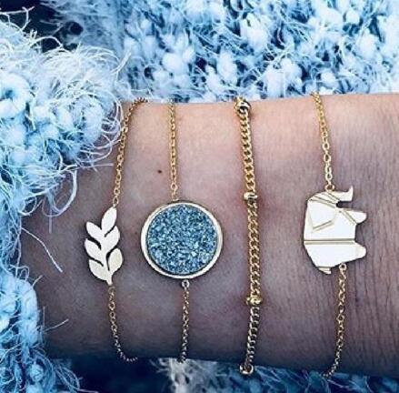 Womens Bracelet Sets Alloy Anklet Star Moon Design Romantic Jewelry For Women Girls Charm Fashion Elegant Cute