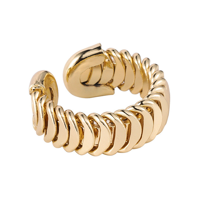 Concavo Convex Geometric Alloy Ring Electroplated Unisex Fashion Jewelry Durable Versatile Daily Wear Everyday