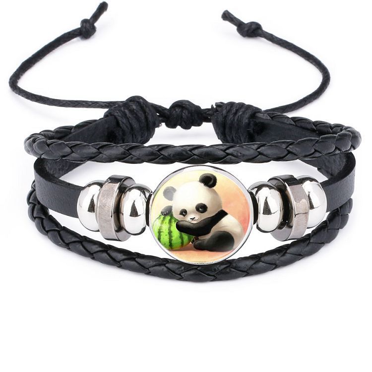 Womens Braided Leather Bracelet With Crystal Inlay Ethnic Style Adjustable Length Glass Bead Jewelry For Women