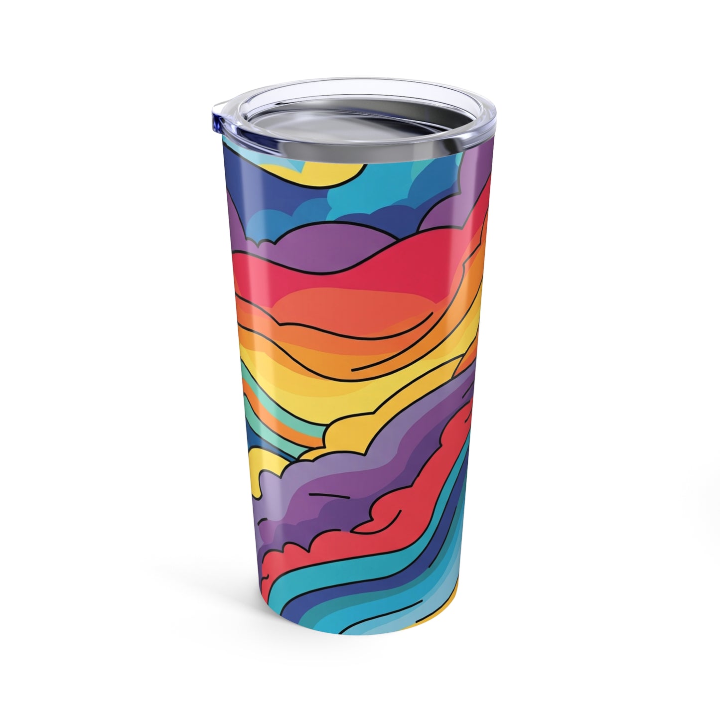 20oz Stainless Steel Tumbler Vibrant Printed Design Double Wall Vacuum Insulation Spill Resistant Thermal Coffee