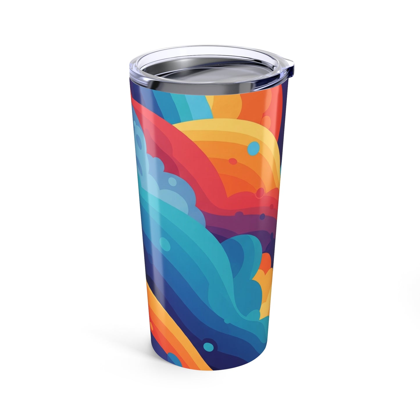 20oz Stainless Steel Tumbler With Double Wall Vacuum Insulation And Printed Design For Hot And Cold Beverages