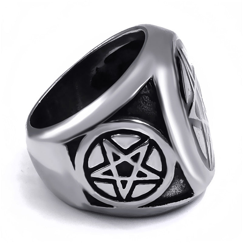 Personalized Creative Five Pointed Star Ring Silver Alloy