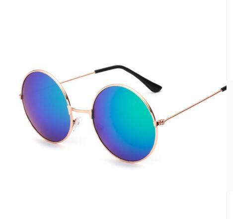 Vintage Round Sunglasses Circle Frame AC Lenses Trendy Metal Eyewear Sun Shielding Glasses Fashion Accessories