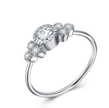 Copper Zircon Gemstone Ring For Women Engagement Band