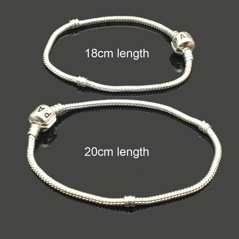 Unisex Beaded Chain Bracelet Copper Plated Silver Fashion Jewelry For Everyday Wear Gift Large Style Accessories