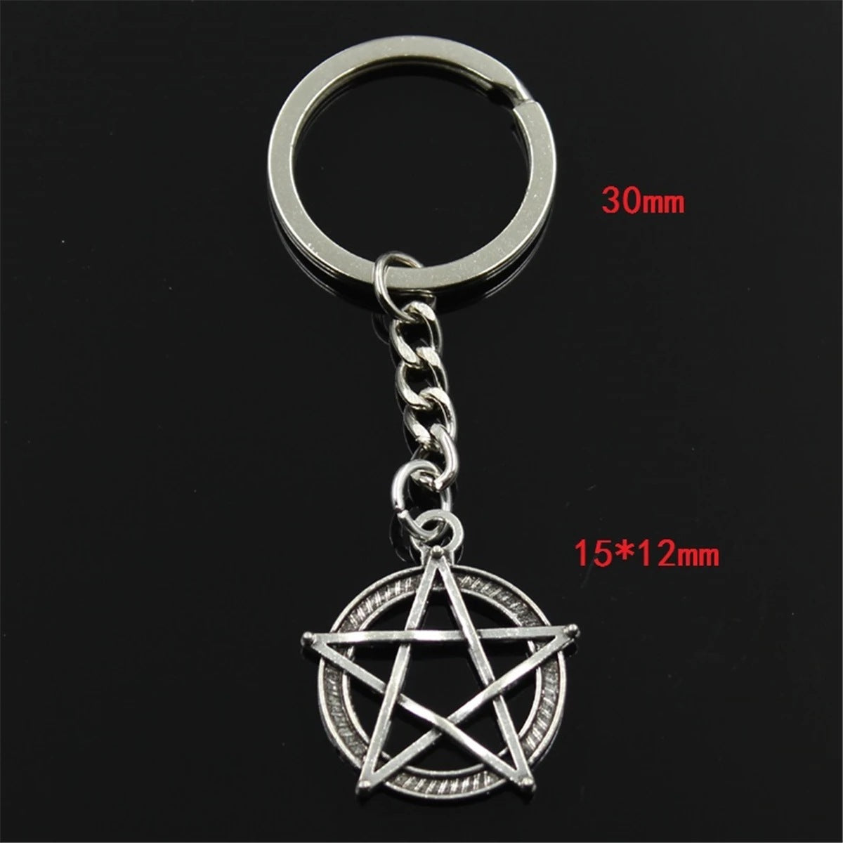 European Five Pointed Stars Keychain Alloy Key Ring Mysterious Charm Fashion Accessory Handbags Decoration Car