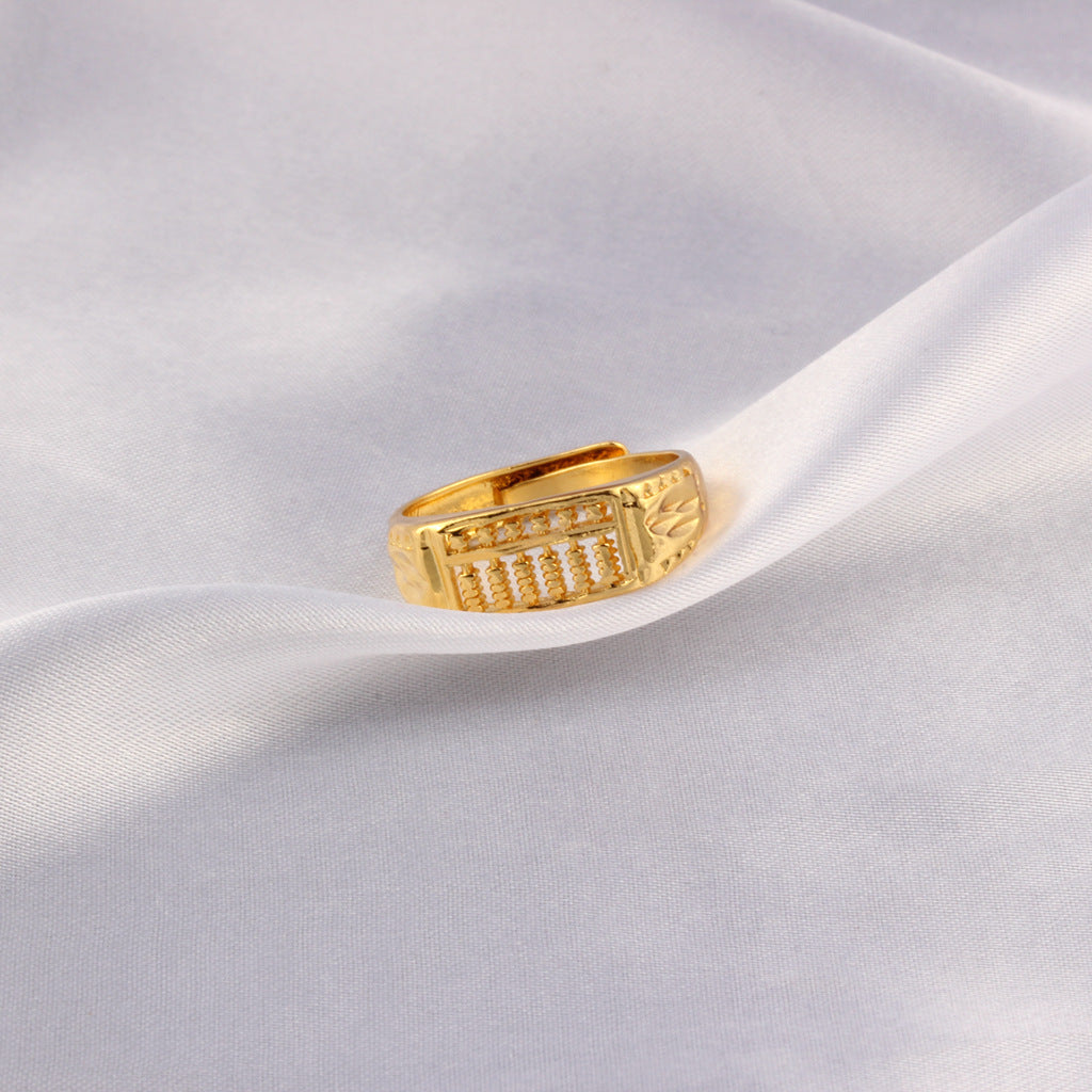 Unisex Index Finger Ring Vintage Distressed Adjustable Alloy Metal Unique Design Symbolic Lucky Charm One Size